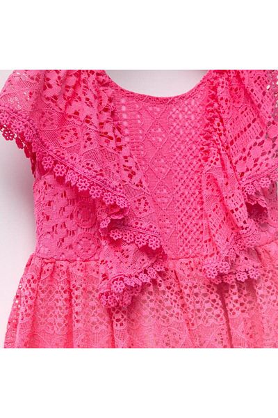 Ma Moi Baby Fuchsia Lace Back Detailed Girl's Dress