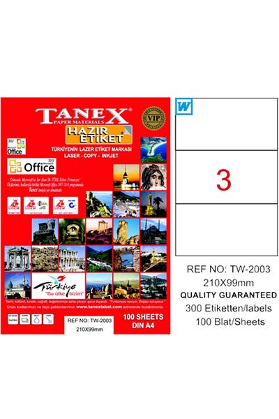 Tanex Laser Label 100 Yp 210x99 Laser-copy-inkjet Tw-2003