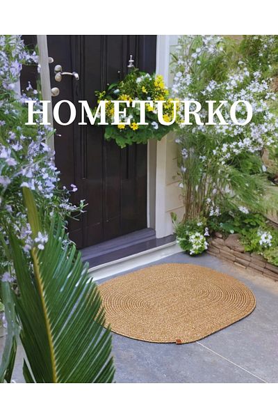 HomeTurko Модерна подложка за вътрешни и външни врати от ракита, юта, подложка за балкон, подложка за баня / подарък.