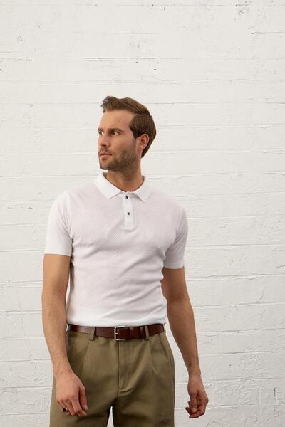 Danger Tricou slim-fit mulat de vară pentru bărbați, cu închidere cu apăsare, alb