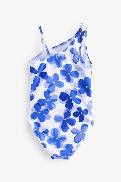 Next Baby Costum de baie cu un umăr cu imprimeu flori albastre dintr-o bucată ALY01031