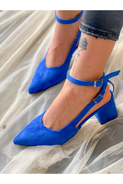 irmona DUBAI SAKS DANA SÜET KISA ÖKÇE BANTLI SIVRI BURUN KLASIK SANDALET