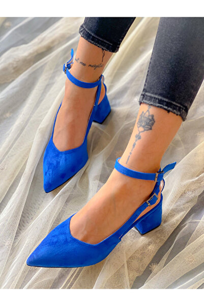 irmona DUBAI SAKS DANA SÜET KISA ÖKÇE BANTLI SIVRI BURUN KLASIK SANDALET