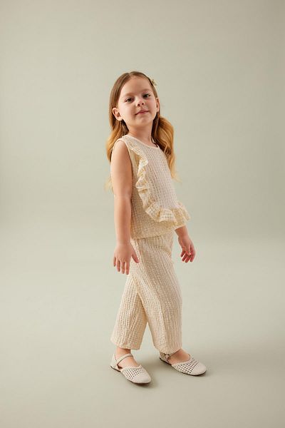 DeFacto Baby Mädchen 2 Stück Set Rüschenbluse Hose mit Rundhalsausschnitt C4016a524sm