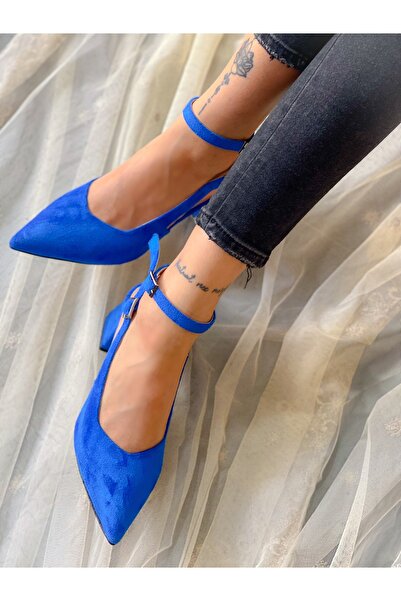 irmona DUBAI SAKS DANA SÜET KISA ÖKÇE BANTLI SIVRI BURUN KLASIK SANDALET