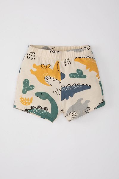 DeFacto Dinosaur Printed 2-Piece Set for Baby Boy - Crew Neck Short Sleeve T-Shirt and Shorts C7861A524Sm