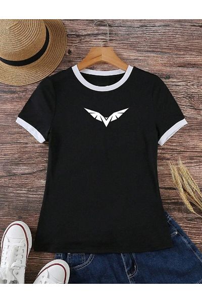aynewmoda Oversize μπλουζάκι με στάμπα αετού
