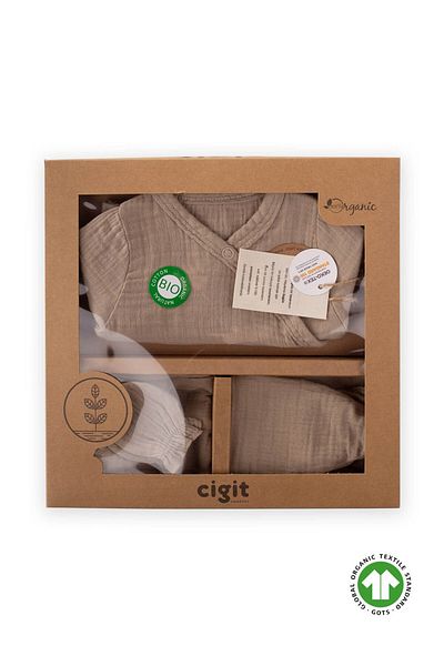 Cigit Organic Hospital Released Baby-Set 0–3 Monate, Nerzfarben