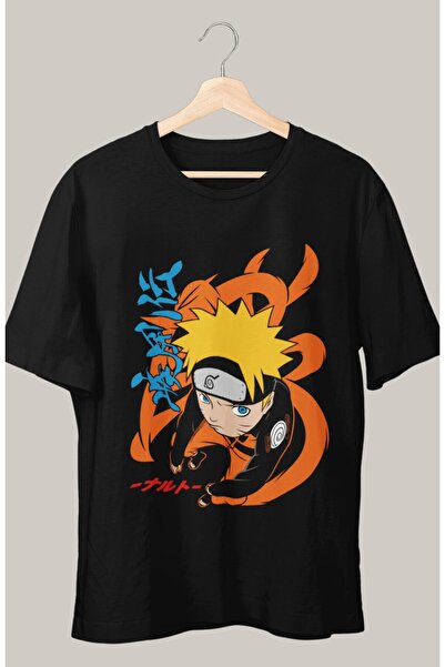 Fuddy Moda Oversize kroj Naruto Vektor Štampano T-shirt, Unisex Anime Štampan...