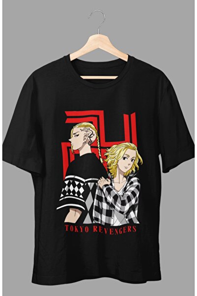 Fuddy Moda تيشيرت مطبوع كبير الحجم من طوكيو المنتقمون الإصدار 1، تيشيرت مطبوع أنيمي للجنسين