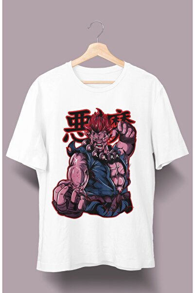 Fuddy Moda Oversize kroj Street Fighter Akuma Kanji Štampano T-shirt , unisex...