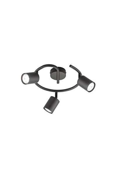 Rsylight Retro Siyah Dekoratif Rustik 180 Derece Hareketli Modern Spor Led Spot 3 Lü Avize Günışığ