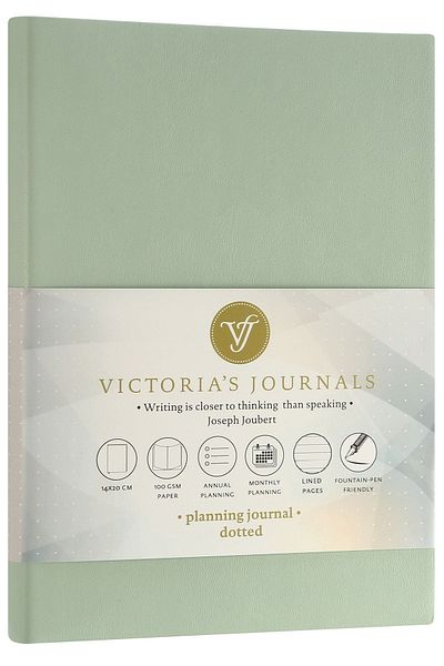 Victoria's Journals Smyth Pastel Undated Thick Leafed Lined Notebook 15x21 Cm (A5) Green