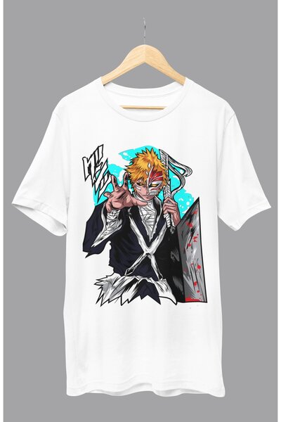Fuddy Moda Oversize Bleach Ichigo Kurosaki V2 majica sa printom, unisex anime...