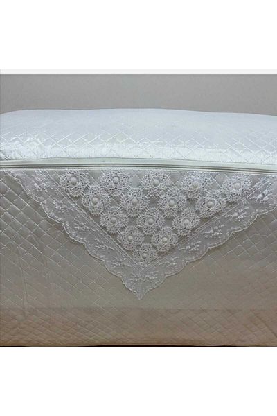 AYHOME Pearl Satin White Quilted Quilted Chameleon Chameleon Quilt 100 x 50 x 50 CM Large Size