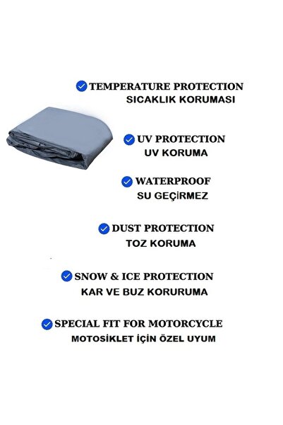 miflon KANUNİ RS 125 Motorcycle Tarpaulin - Rear Bag and Cover Compatible
