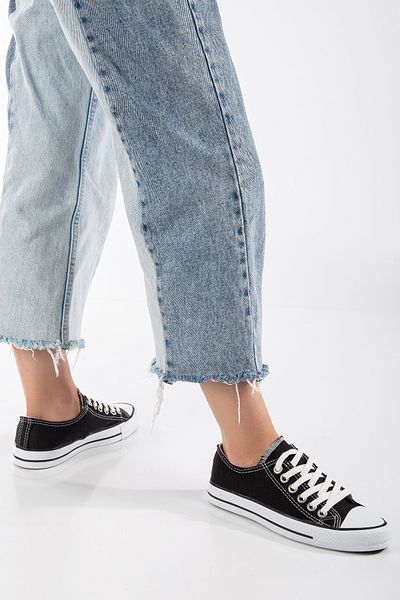 MİSSWEMODASHOES Unisex Black Linen Cnv Model Sports Shoes