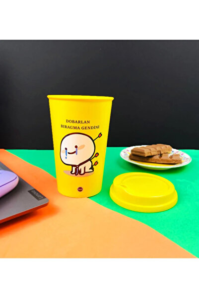 hediyeofisi Plastic Coffee Cup - With Motto Design