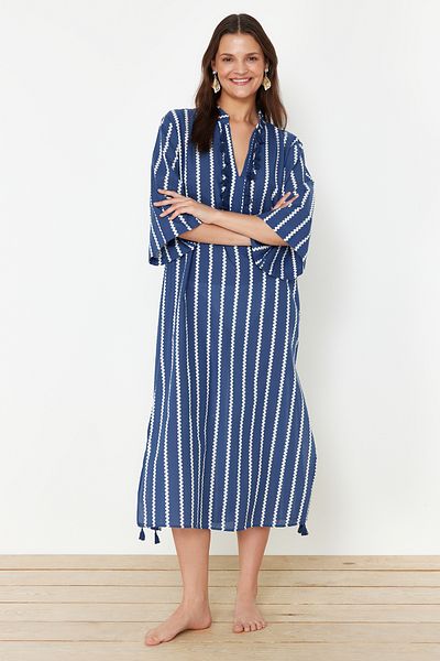 Trendyol Collection Striped Maxi Woven Kimono&Kaftan TBESS20KM0024