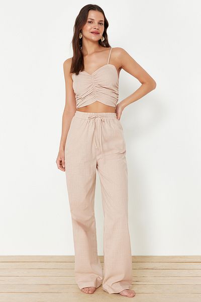 Trendyol Collection Mink színű blúz és nadrág szett - TBESS24AU00076
