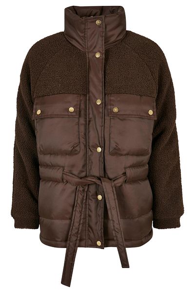 Urban Classics Damen Ladies Sherpa Mix Puffer Jacket