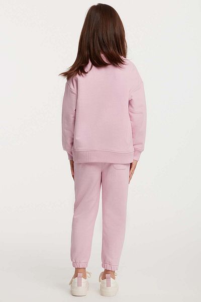 GRIMELANGE Σετ αθλητικής φόρμας Jabor Girl's Embroidered Crew Neck Comfort Pink