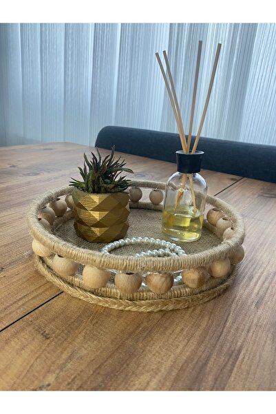 Aşknur صينية خوص للديكور 25 سم