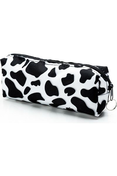 AlpCollection 2 PCS Cow Patterned Pen Holder Zippered Makeup Bag Pencil Case