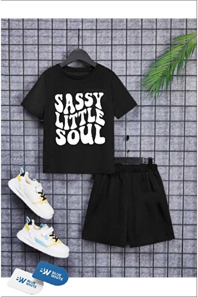 SİNSER TEKS Boys/Girls''Sassyy'' Printed T-Shirt-Shorts Set