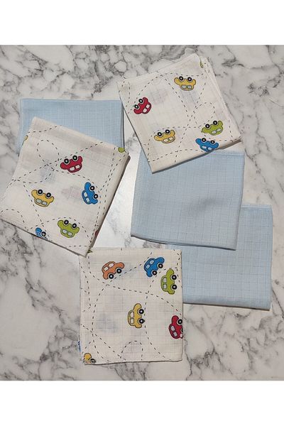 Alpıno 6 Pieces Baby Mouth Wipes - 100% Cotton Muslin