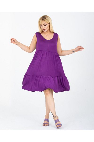 Butik Nilyam Women's Plus Size V-Neck Tiered Dress 24091