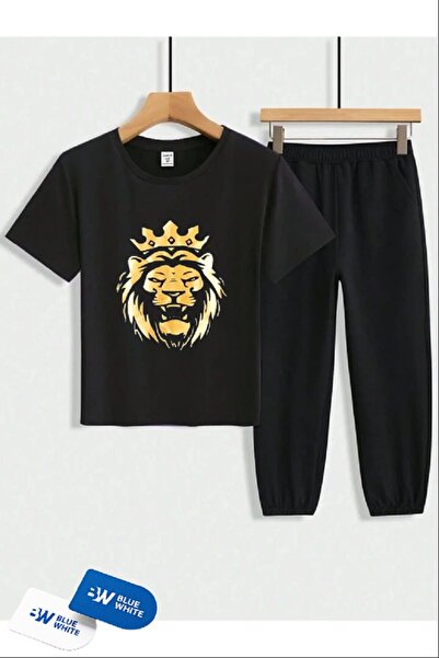 SİNSER TEKS Boy/Girl ''ASLANN'' Printed T-shirt-Tracksuit Set