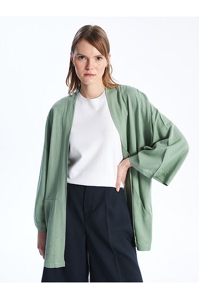 LC Waikiki Shal Yala Straight Linen Blended Oversize Damen-Kimono