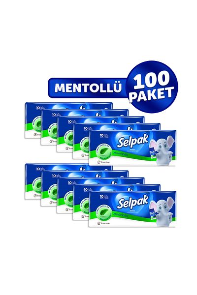 Selpak ® Menthol Wipes 100 Pack (10*10)