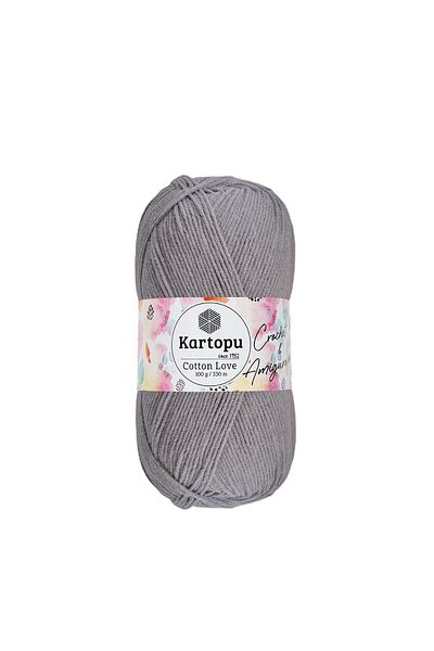Kartopu Cotton Love Cotton Hand Knitting Yarn Amigurumi Yarn K1001 Medium Gray