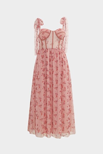 Açelya Okcu Γυναικείο μίντι φόρεμα Premium Corsage Λεπτομερές Underwire Tulle