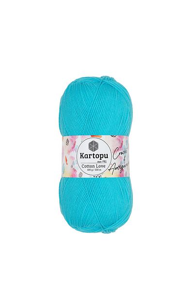 Kartopu Cotton Love K516 - Light Turquoise 100 Gr.Hand Knitting Yarn