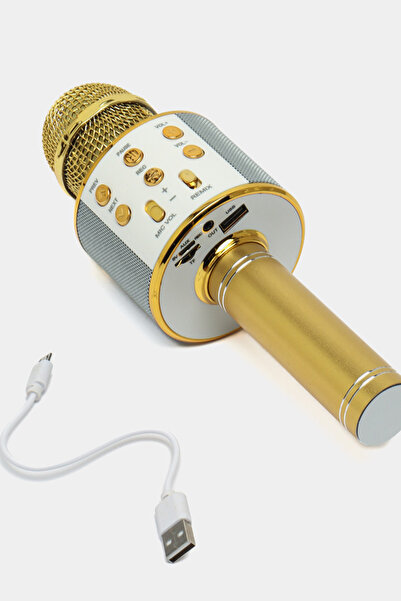 TechnoStation Kablosuz Karaoke Mikrofon Eğlenceli Kendinden Hoparlörlü Bluetooth Karaoke Mikrofonu Ses Değiştirme