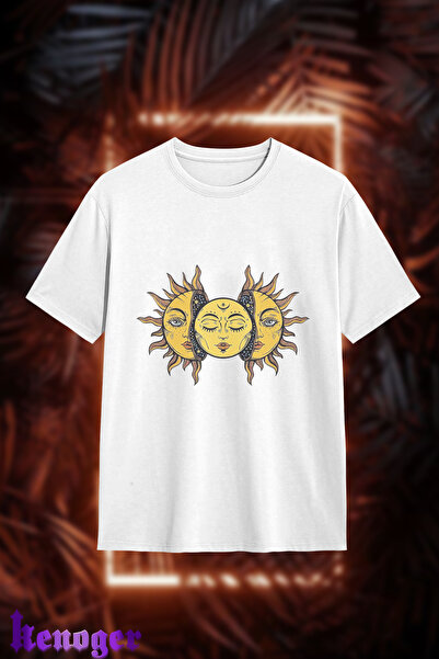 kenoger Unisex Oversize T-shirt με τριπλό με τύπωμα ήλιο