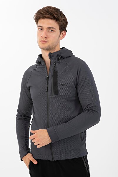 MARATON Regular Men's Hooded Anthracite- Tracksuit Top