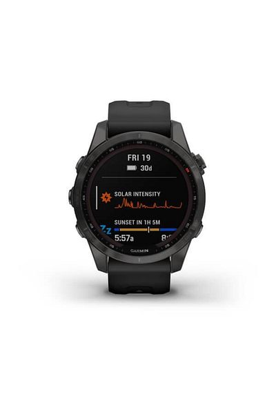 Garmin GARMIN FENIX 7S – SAPPHIRE SOLAR EDITION, CARBON GREY DLC TITANIUM WITH BLACK BAND