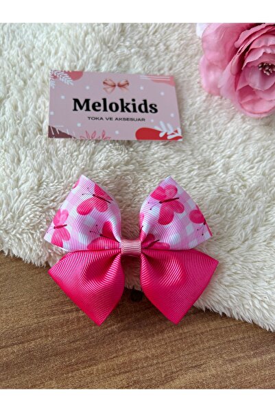 MeloKids Pink Butterfly Pattern Ribbon Clip Buckle