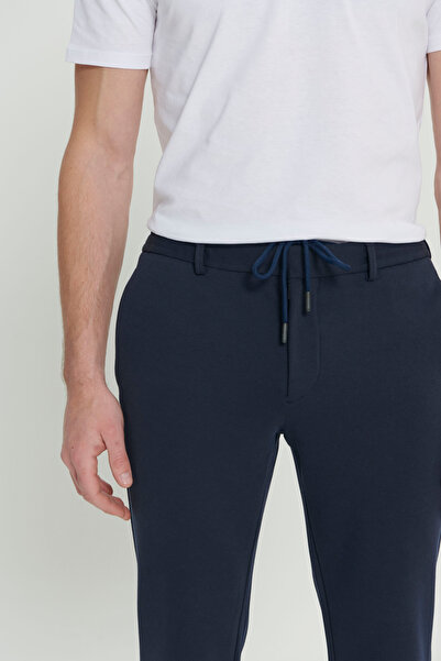 ALTINYILDIZ CLASSICS Чоловічі темно-сині 360 градусів еластичні вузькі трикотажні штани