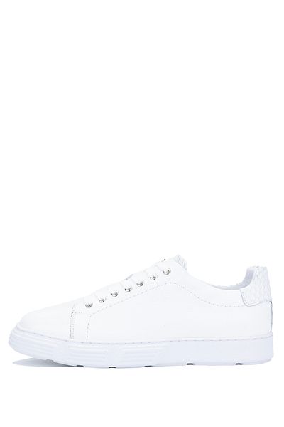 Tamer Tanca Men's White Genuine Leather Sneakers - Sports Shoes