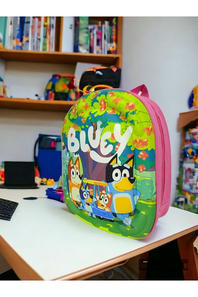 Shopiolog Blueey Biingo 3D reliéfní mateřská školka Batoh s taškou pro každodenní použití 2-6 let