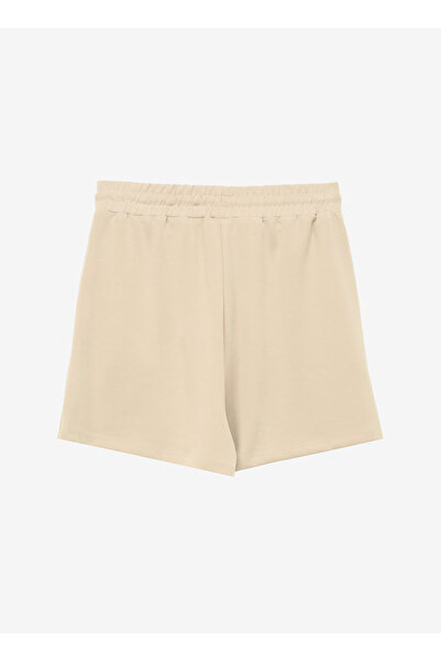 Discovery Expedition D4SL-SHT3023 Bej Standart Fit Baskılı Kadın Sweat Şort