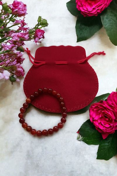 MGA DOĞAL TAŞ Kırmızı Akik Taşı Bileklik  Doğal Taşlar Orijinal Gerçek Akik T...