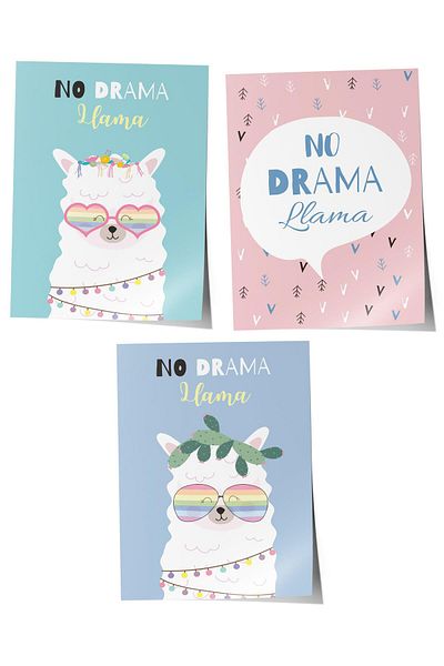 Postifull Baby Room Painting Set of 3, Baby Room Wall Decor, Kids Room Decor, Frameless Poster