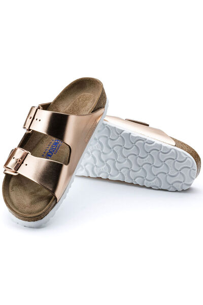Birkenstock Arizona Soft Footbed Metallic Copper Slippers -0952091