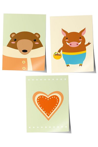 Postifull Baby Room Painting Set of 3, Baby Room Wall Decor, Kids Room Decor, Frameless Poster
